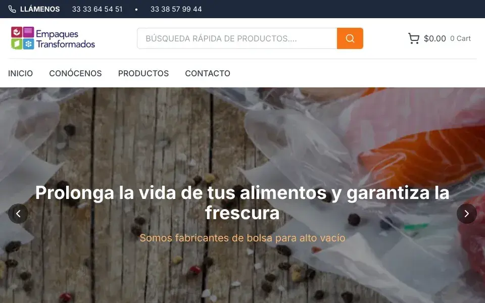 Vista del proyecto Empaques Transformados